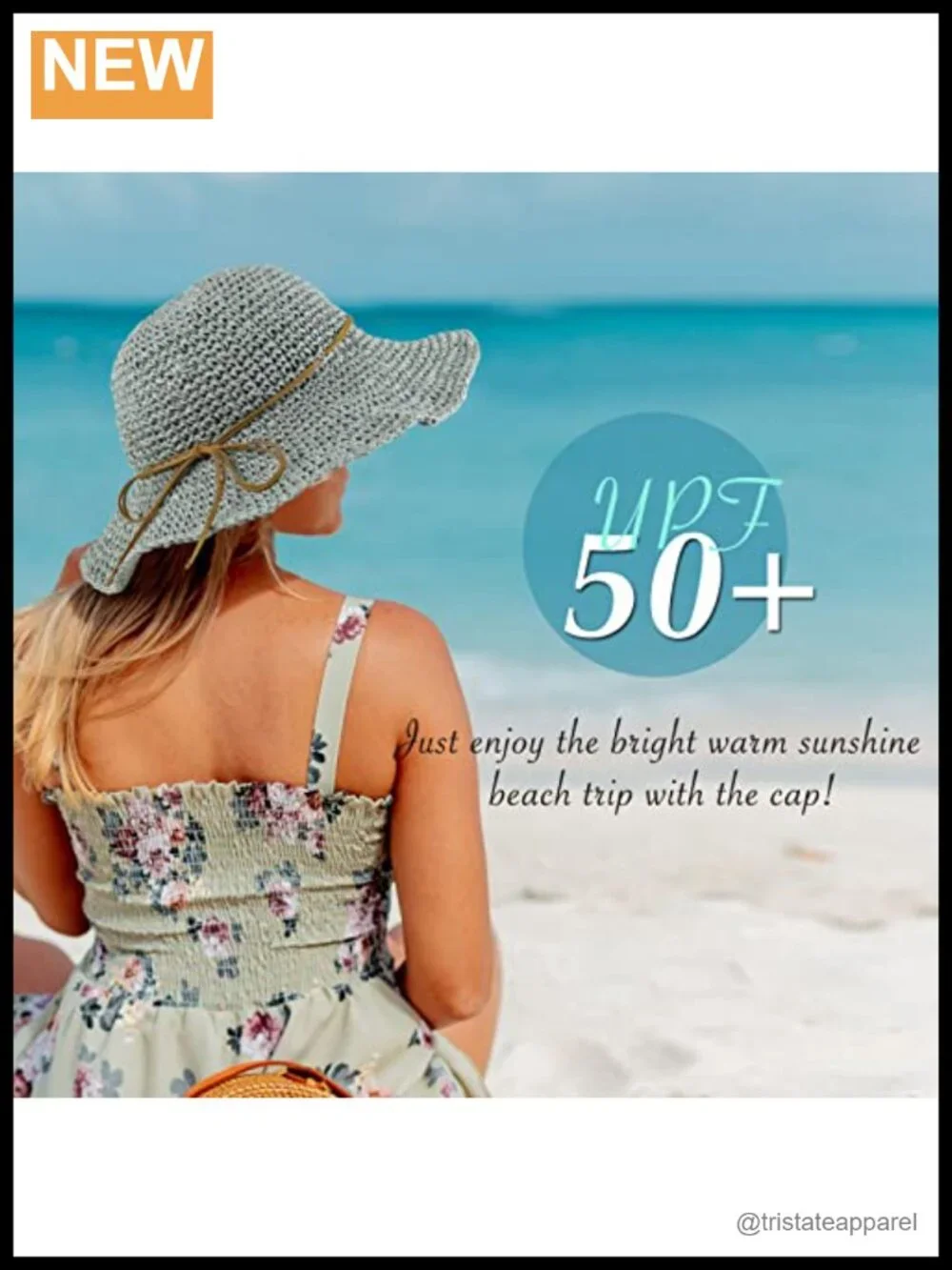 Floppy Straw Sun Hat UV Protection Foldable Packable Beach Hat
